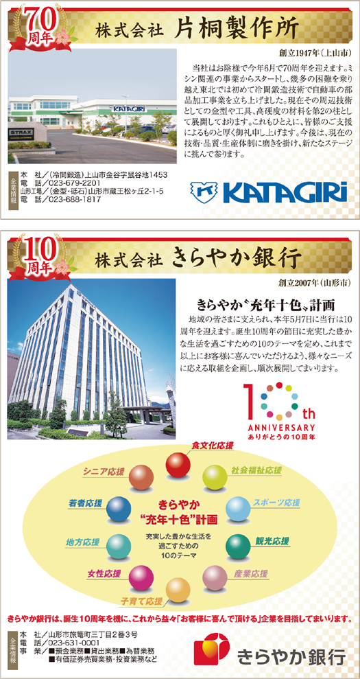 おめでとうございます―周年記念を迎える企業―