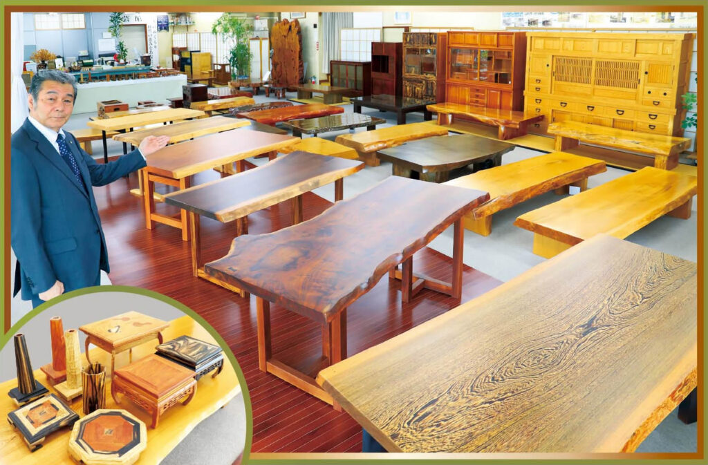 三澤商事（山形市）天然銘木家具 大特価市／時代を超えた家具選びを